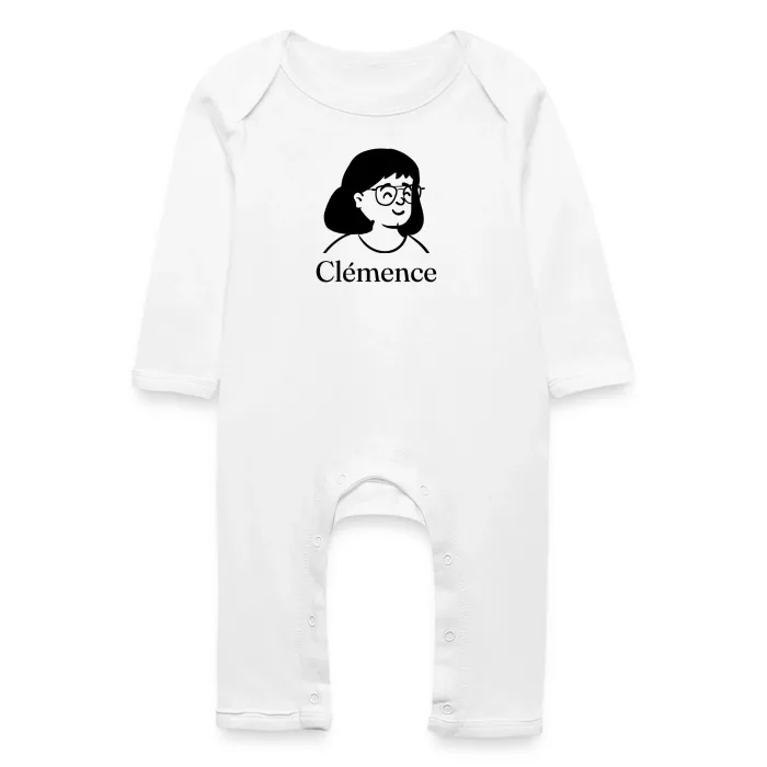 Grenouillère bébé personnalisée au prénom Clémence