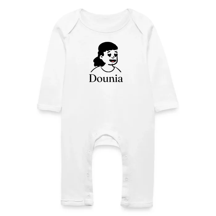 Grenouillère bébé personnalisée au prénom Dounia