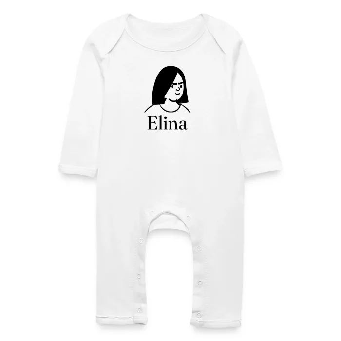 Grenouillère bébé personnalisée au prénom Elina