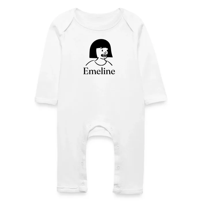 Grenouillère bébé personnalisée au prénom Emeline