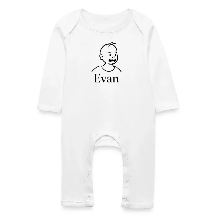 Grenouillère bébé personnalisée au prénom Evan