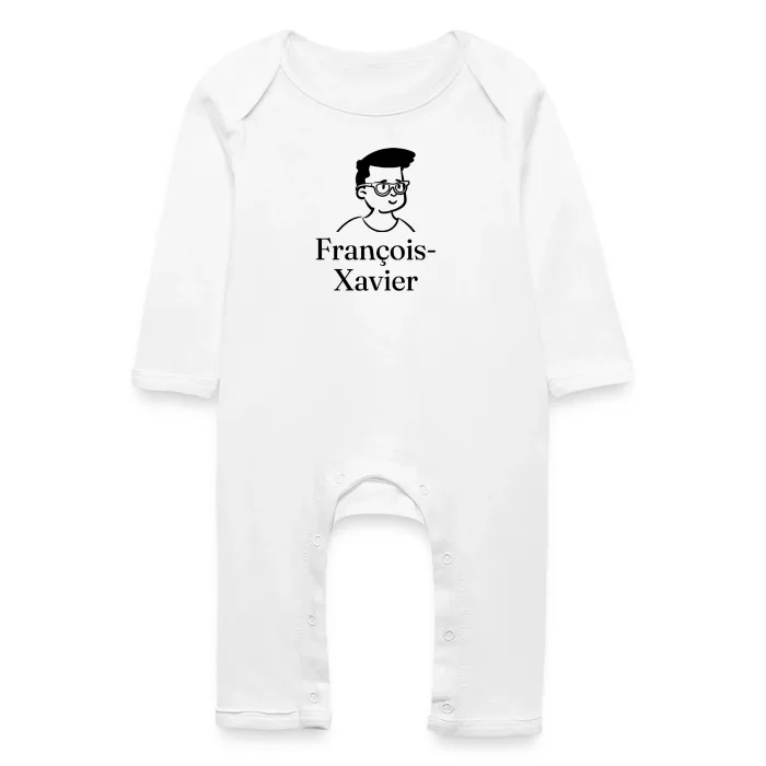 Grenouillère bébé personnalisée au prénom François-Xavier