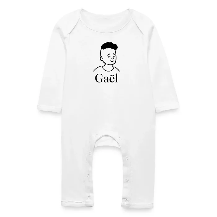 Grenouillère bébé personnalisée au prénom Gaël