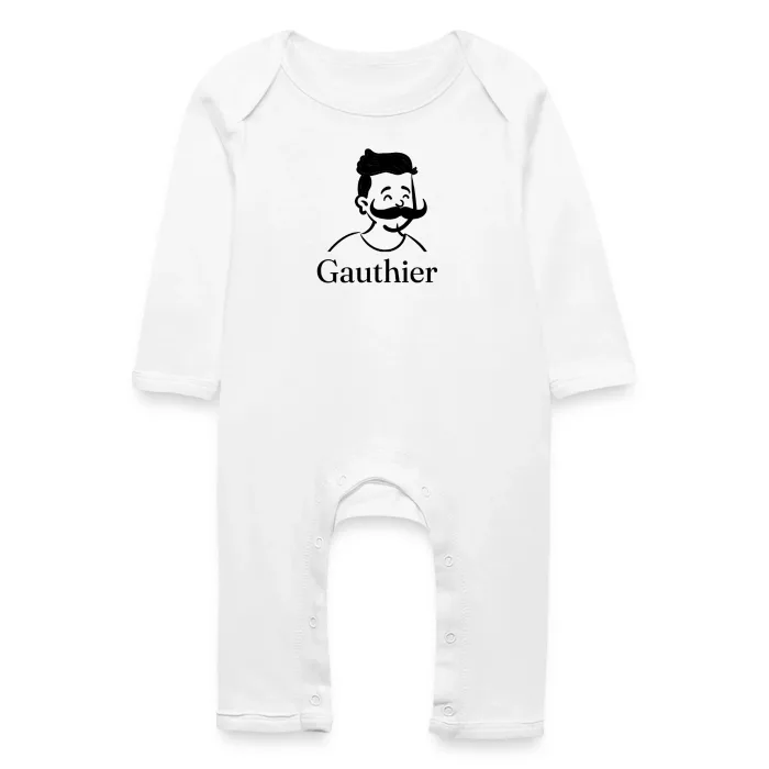 Grenouillère bébé personnalisée au prénom Gauthier