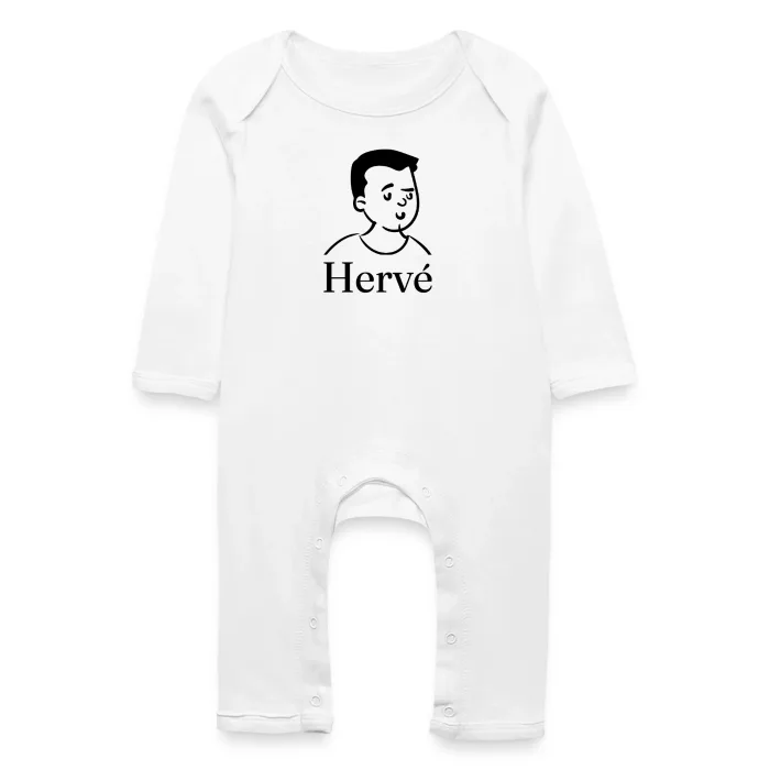 Grenouillère bébé personnalisée au prénom Hervé