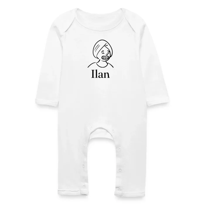 Grenouillère bébé personnalisée au prénom Ilan