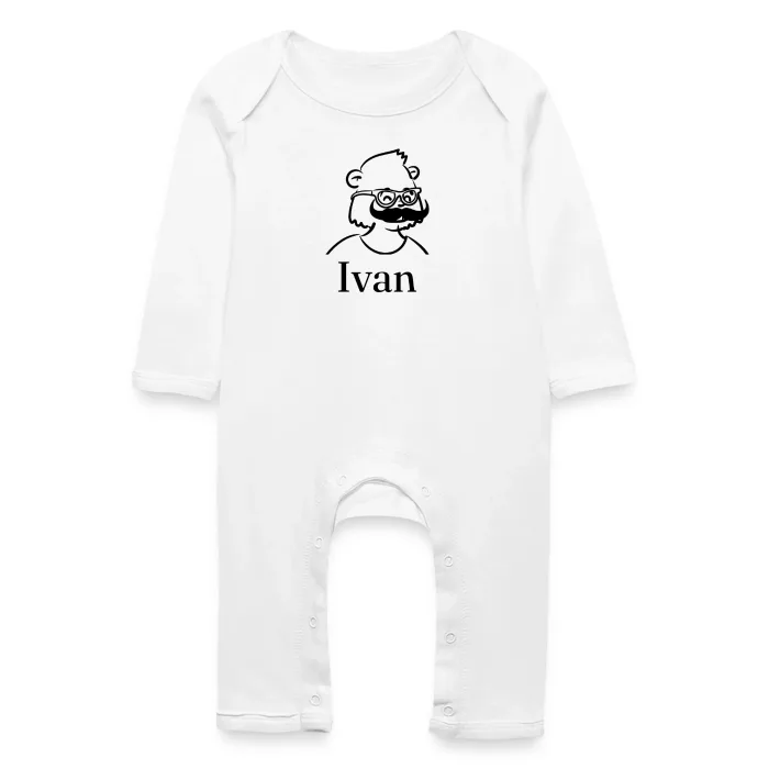 Grenouillère bébé personnalisée au prénom Ivan