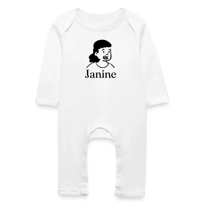 Grenouillère bébé personnalisée au prénom Janine