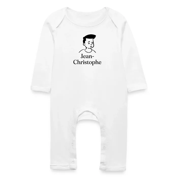 Grenouillère bébé personnalisée au prénom Jean-Christophe