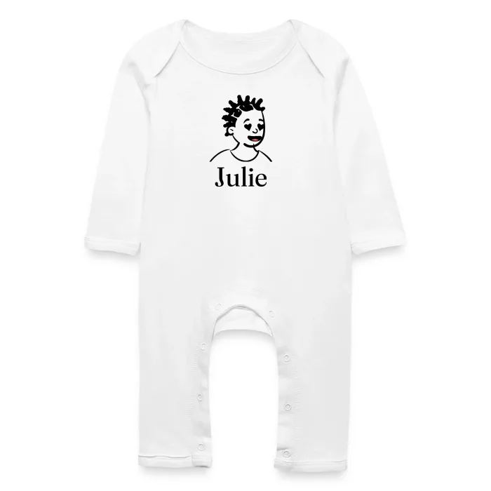 Grenouillère bébé personnalisée au prénom Julie