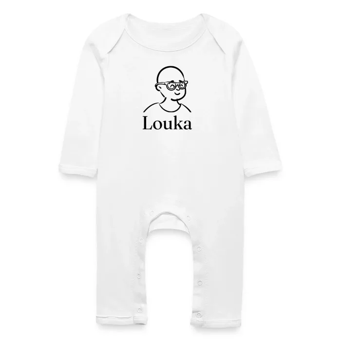 Grenouillère bébé personnalisée au prénom Louka