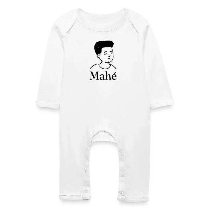 Grenouillère bébé personnalisée au prénom Mahé