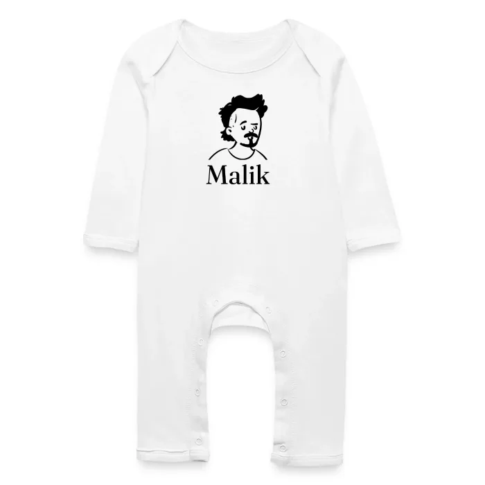 Grenouillère bébé personnalisée au prénom Malik