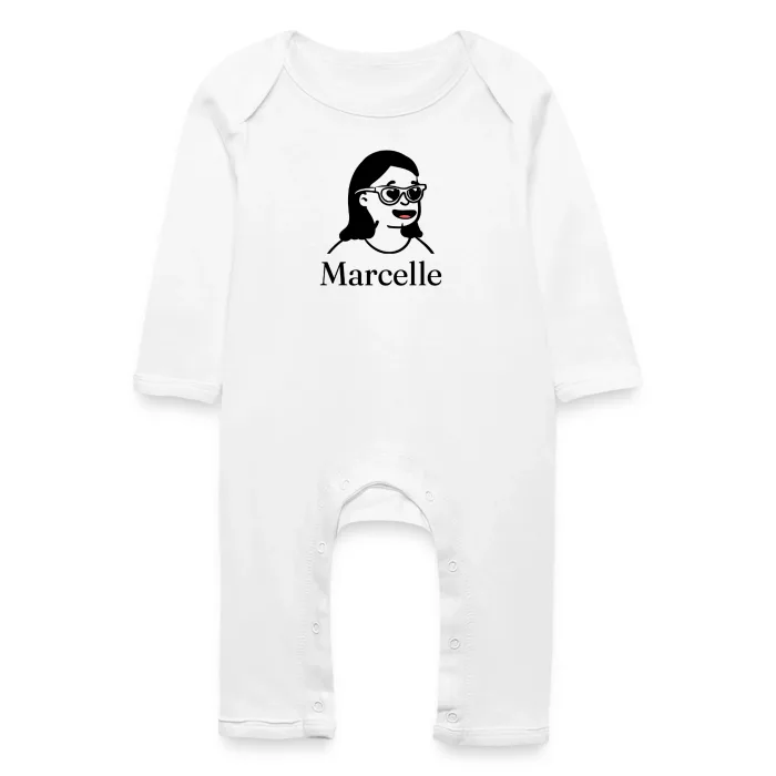 Grenouillère bébé personnalisée au prénom Marcelle