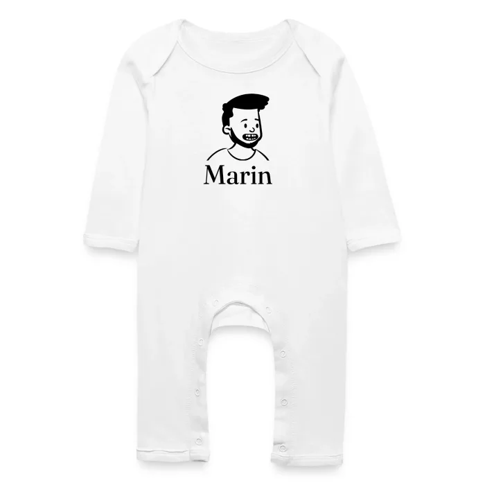 Grenouillère bébé personnalisée au prénom Marin