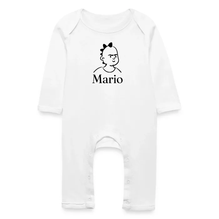 Grenouillère bébé personnalisée au prénom Mario