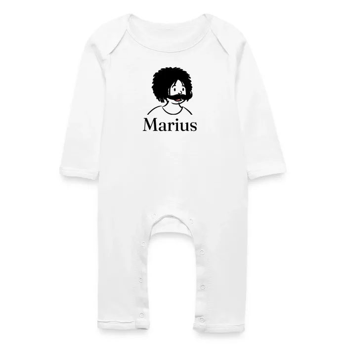 Grenouillère bébé personnalisée au prénom Marius