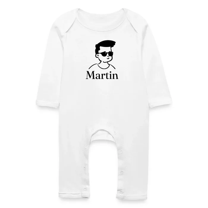 Grenouillère bébé personnalisée au prénom Martin