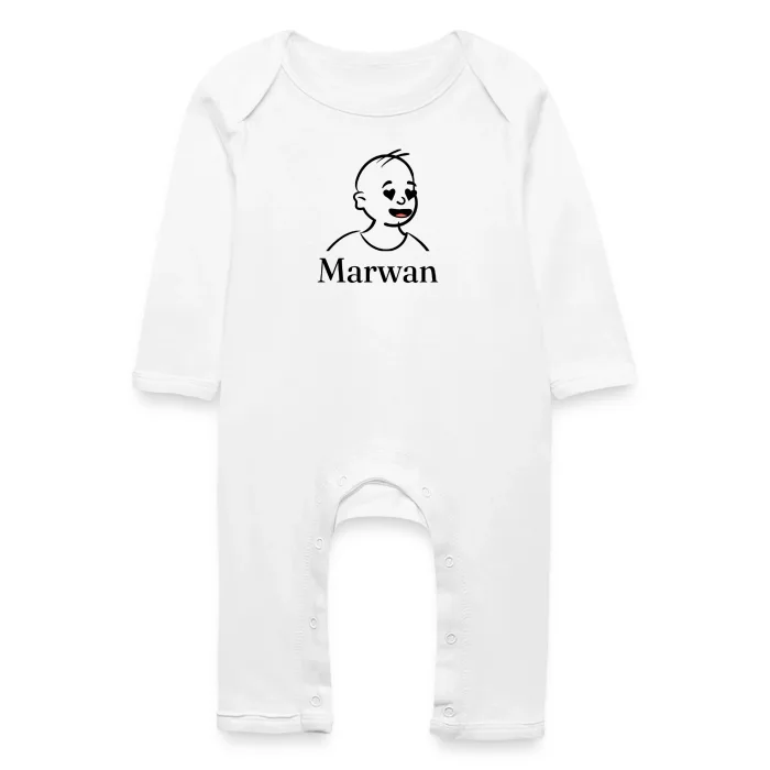 Grenouillère bébé personnalisée au prénom Marwan