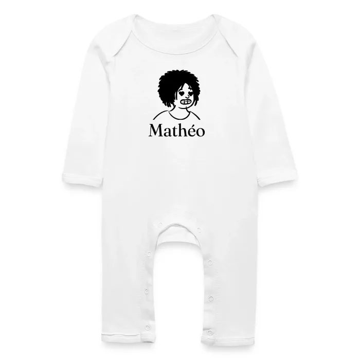Grenouillère bébé personnalisée au prénom Mathéo