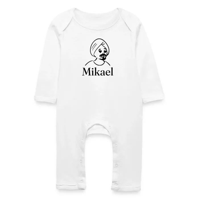 Grenouillère bébé personnalisée au prénom Mikael