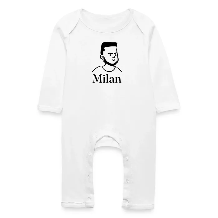 Grenouillère bébé personnalisée au prénom Milan
