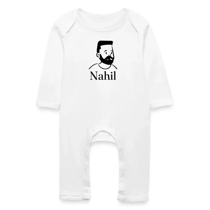 Grenouillère bébé personnalisée au prénom Nahil