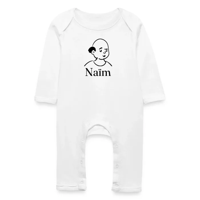 Grenouillère bébé personnalisée au prénom Naïm