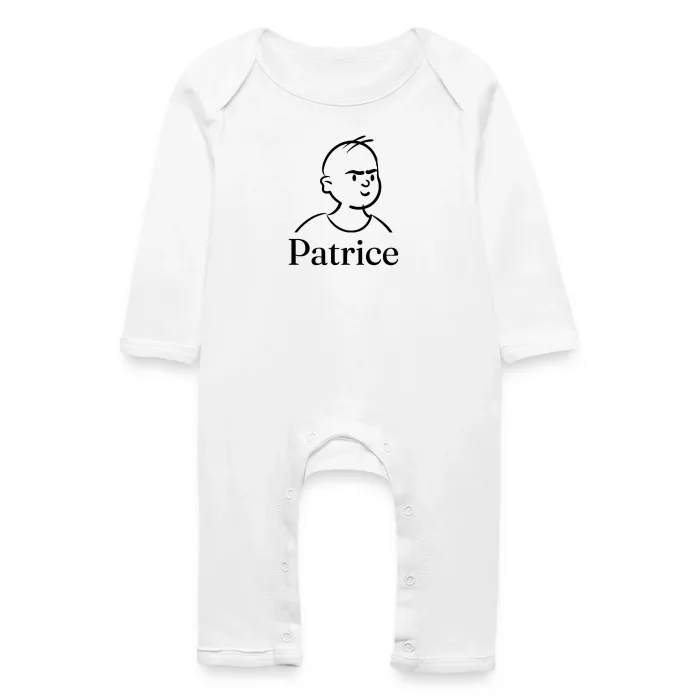 Grenouillère bébé personnalisée au prénom Patrice