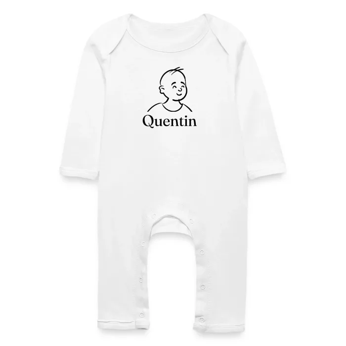 Grenouillère bébé personnalisée au prénom Quentin