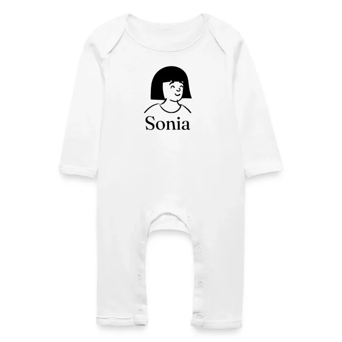 Grenouillère bébé personnalisée au prénom Sonia