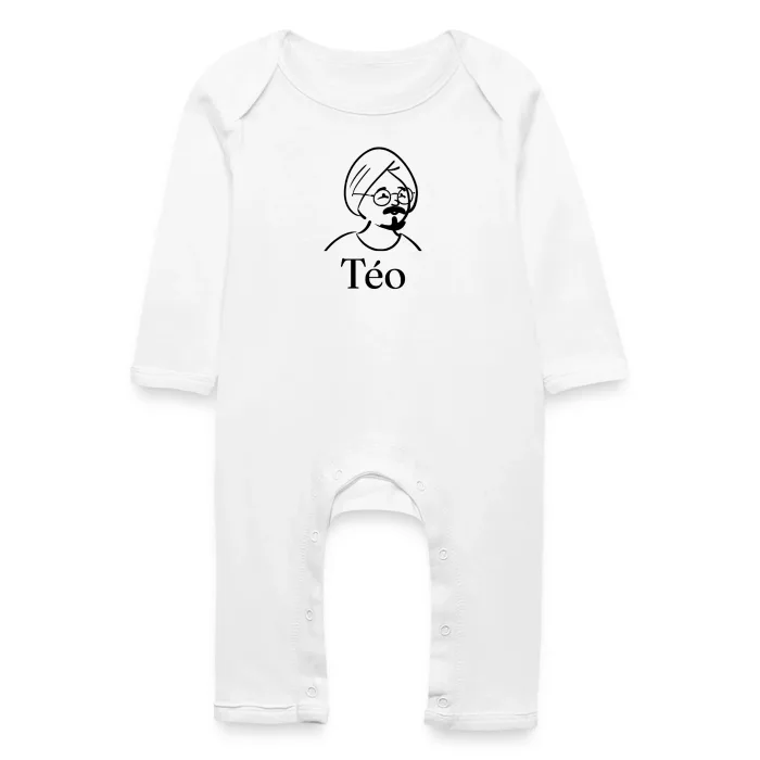 Grenouillère bébé personnalisée au prénom Téo
