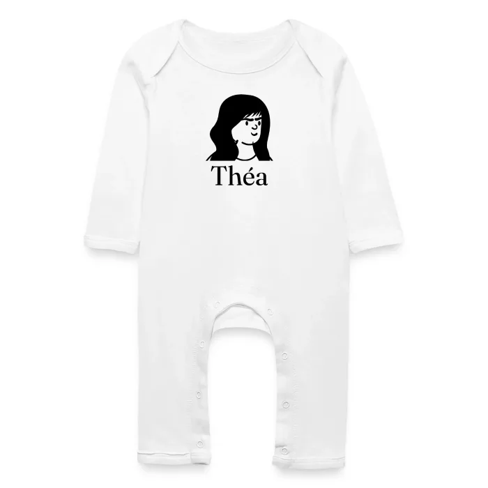 Grenouillère bébé personnalisée au prénom Théa