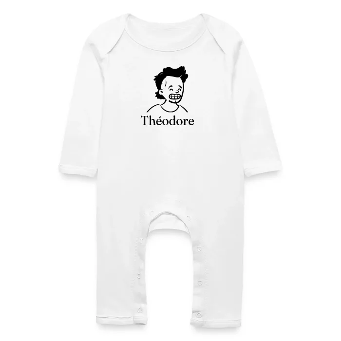 Grenouillère bébé personnalisée au prénom Théodore