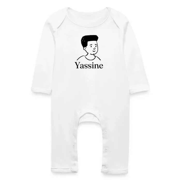 Grenouillère bébé personnalisée au prénom Yassine
