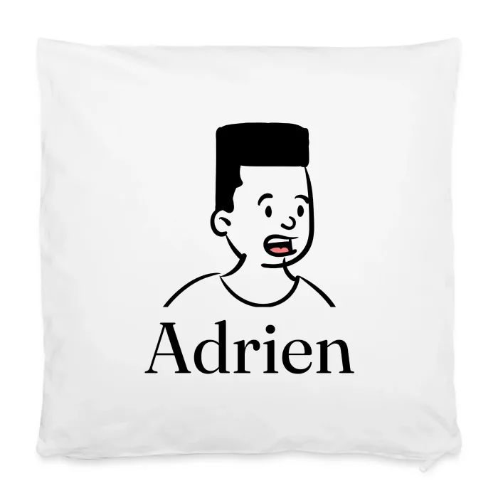 Housse de coussin personnalisée au prénom Adrien