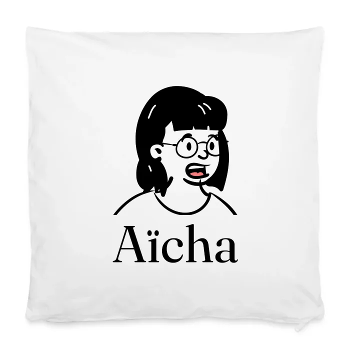 Housse de coussin personnalisée au prénom Aïcha