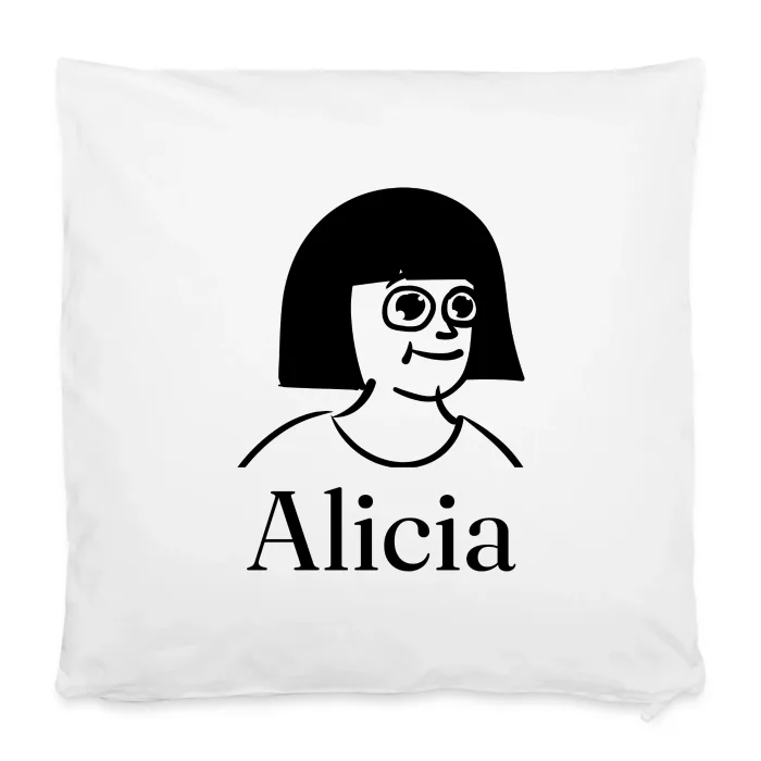 Housse de coussin personnalisée au prénom Alicia