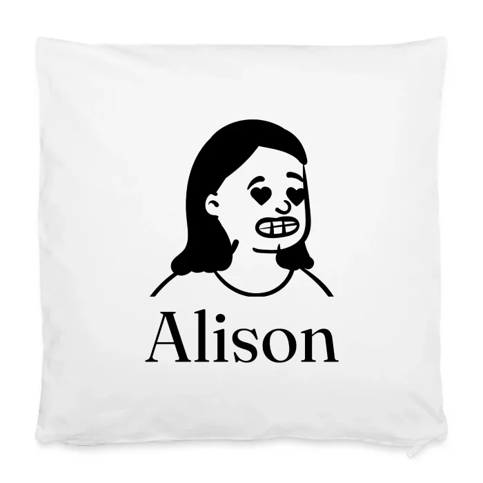 Housse de coussin personnalisée au prénom Alison