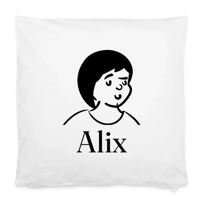 Housse de coussin personnalisée au prénom Alix
