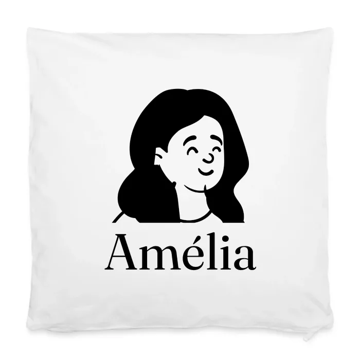 Housse de coussin personnalisée au prénom Amélia