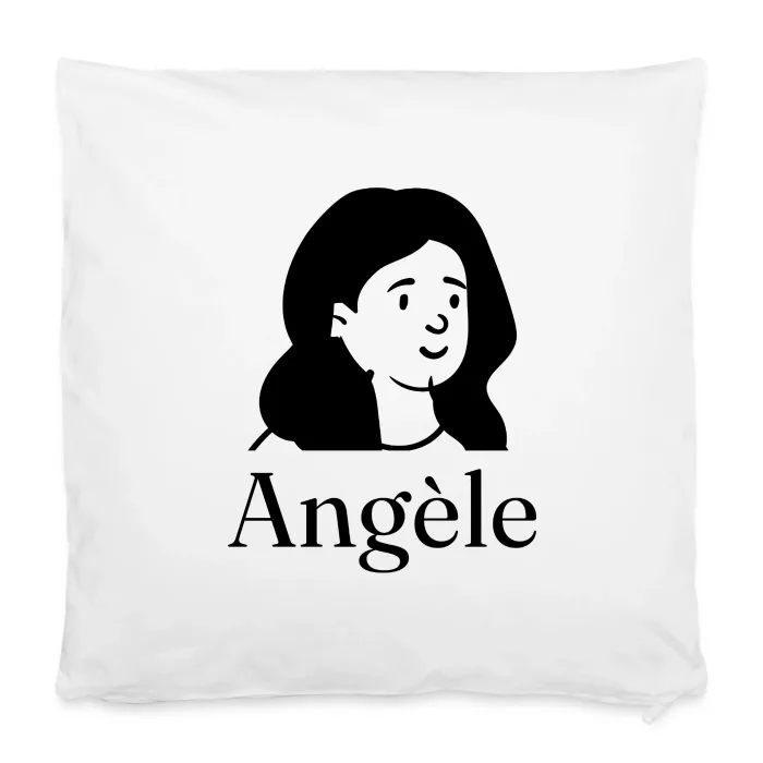 Housse de coussin personnalisée au prénom Angèle