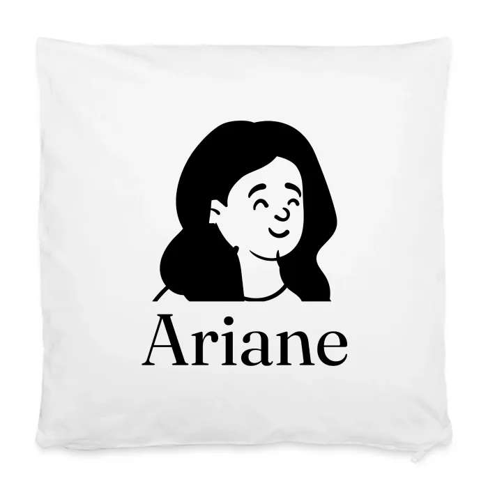 Housse de coussin personnalisée au prénom Ariane