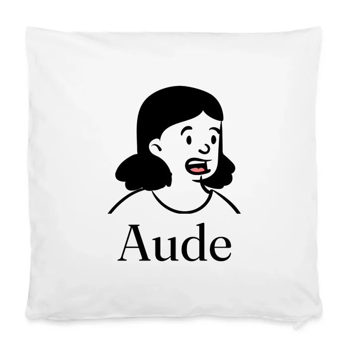 Housse de coussin personnalisée au prénom Aude