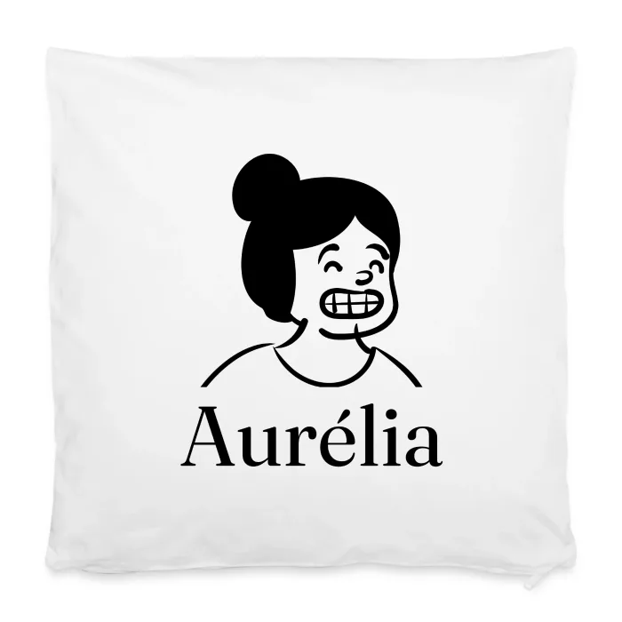 Housse de coussin personnalisée au prénom Aurélia