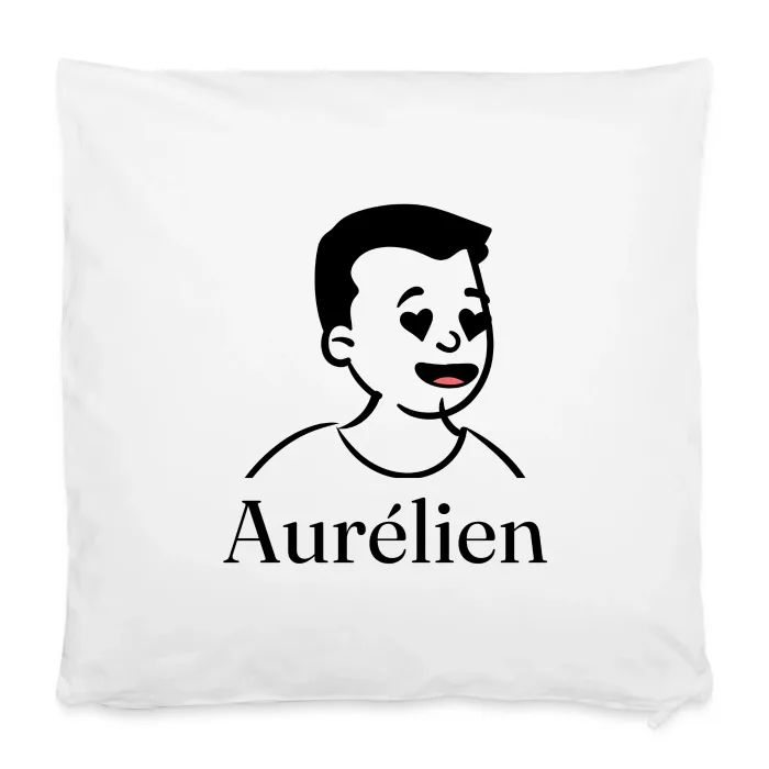 Housse de coussin personnalisée au prénom Aurélien