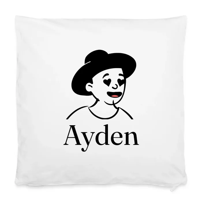 Housse de coussin personnalisée au prénom Ayden