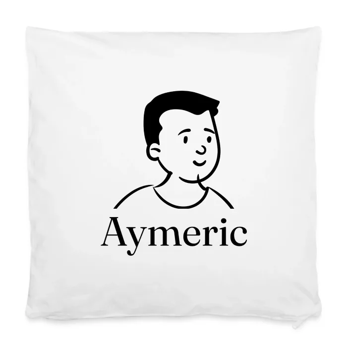 Housse de coussin personnalisée au prénom Aymeric