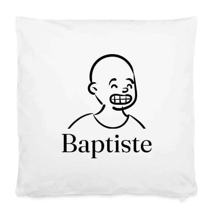 Housse de coussin personnalisée au prénom Baptiste