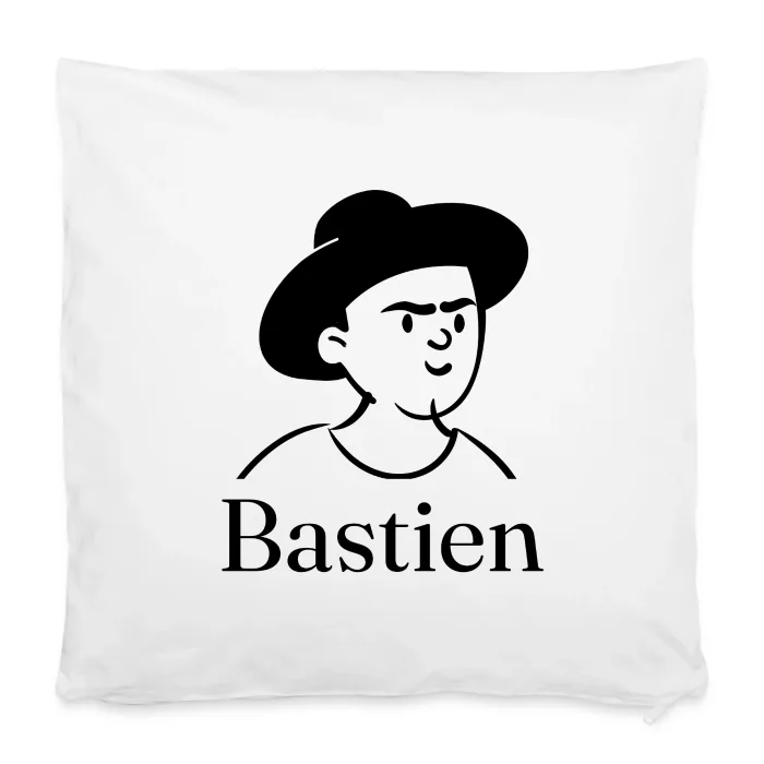 Housse de coussin personnalisée au prénom Bastien